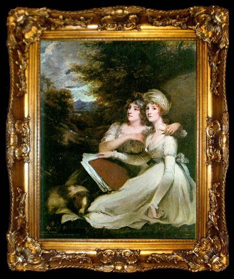 framed  John Hoppner Portrait of the Frankland Sisters, ta009-2